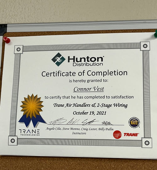 Certificate of Completion from Hunton Distribution